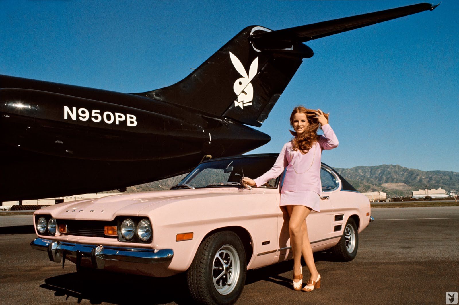 Claudia Jennings & Mercury Capri Playboy 1970.